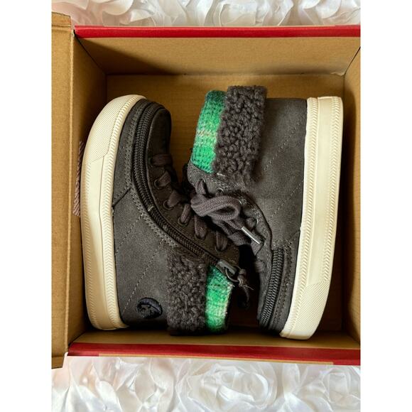 Billy Shoes Toddler 7M Gray Canvas High Top Round Toe Zip - Picture 2 of 5